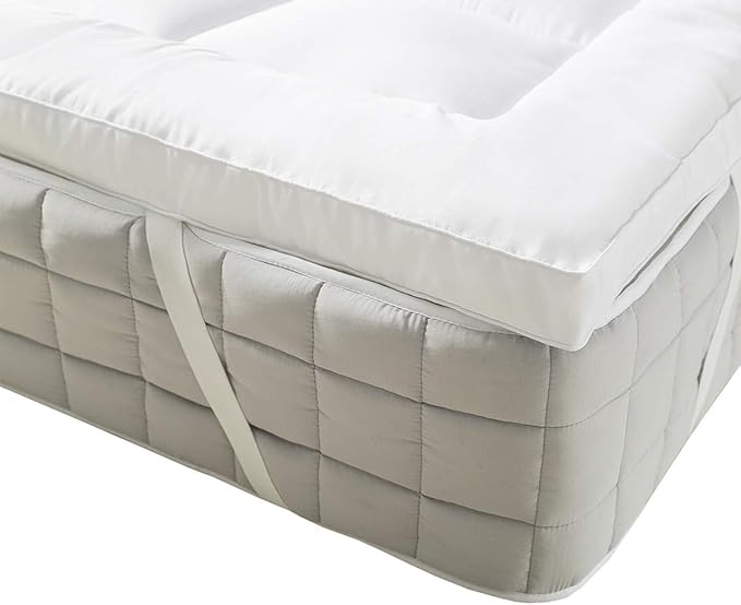 Royal Hotel Bedding Mattress Topper, Top-Split-King, 2 Inches Hypoallergenic Overfilled Down Alternative Anchor Bands Mattress Topper