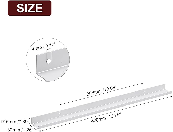 uxcell Cabinet Finger Edge Pull, 3pcs 400mm / 15.75" Aluminum Alloy Back Mount Hidden Cabinet Pulls Concealed Handle for Home Kitchen Drawer Cabinet, Silver