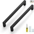 Ravinte 25 Pack Black Cabinet Pulls 8 Inch Square Kitchen Cabinet Handles Matte Black Kitchen Hardware for Drawer Pulls Drawer Handles Come with Screwdriver