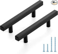 JOY DECOR 30 Pack 3-1/2 Inch Matte Black Square Cabinet Handles Stainless Steel Cabinet Hardware Pulls for Kitchen and Drawers with 6 Inch Overall Length