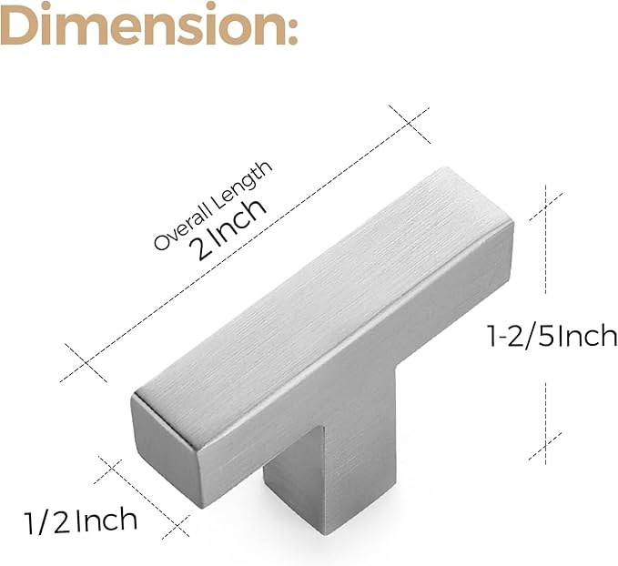 Ravinte 14 Pack 2 inch Length Square Cabinet Pulls Brushed Nickel Stainless Steel Kitchen Drawer Pulls Cabinet Handles Cupboard Handles
