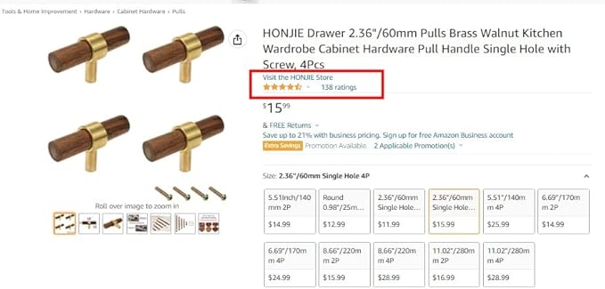 Drawer 5.51"/140mm Pulls Brass Walnut Kitchen Wardrobe Cabinet Hardware Pull Handle with Screw, 4Pcs