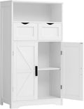 WEENFON Bathroom Cabinet with Adjustable Shelf, Storage Cabinet with 2 Doors & 2 Drawers, Cupboard, for Living Room, Hallway, White