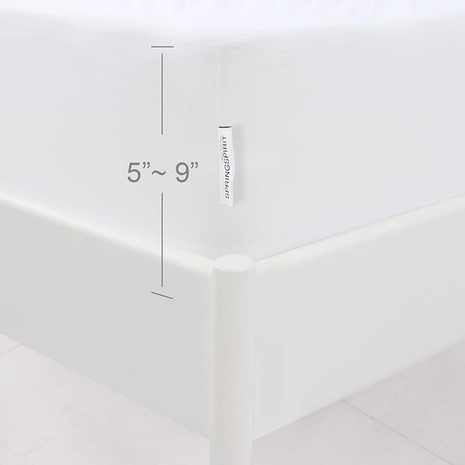 Box Spring Cover King Size with Smooth and Elastic Woven Material, Alternates for Bed Skirt, Wrinkle & Fading Resistant, Washable, Dustproof, White, 2 Pack