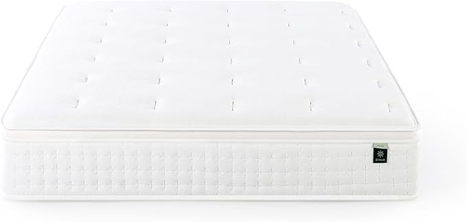 ZINUS 12 Inch Euro Top Pocket Spring Hybrid Mattress, Twin, Pressure Relief, Pocket Innersprings for Motion Isolation, Mattress in A Box