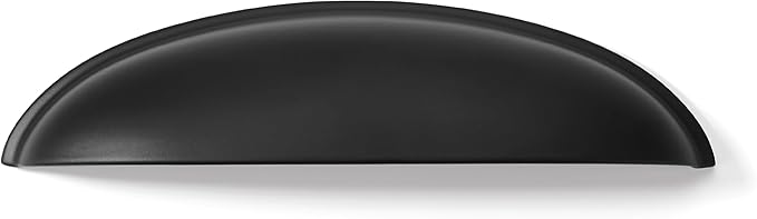 khtumeware 5 Pack 3-3/4" Drawer Pulls Matte Black Cabinet Cup Pulls Kitchen Hardware Cabinet Handles Drawer Handles Knobs 3-3/4 inch Hole Center