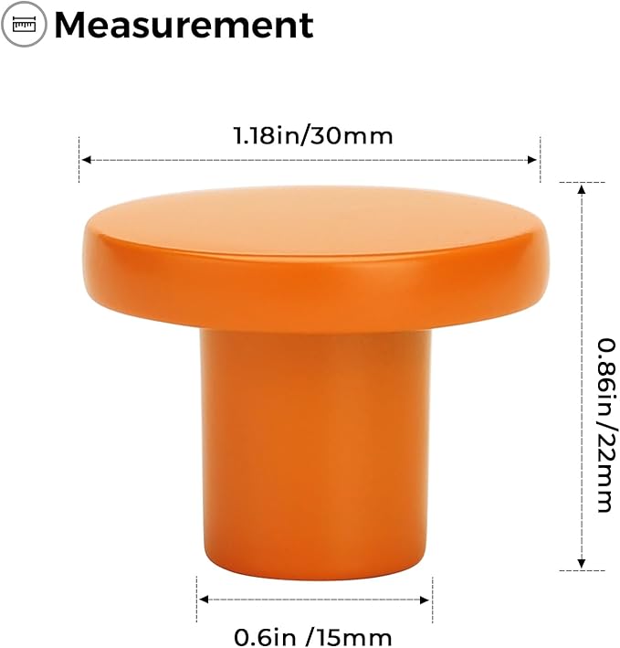 Ravinte 25 Pack Cabinet Knobs Orange Kitchen Cabinet Knobs Round Dresser Drawer Pulls Closet Door Pulls 1-1/5 Inch