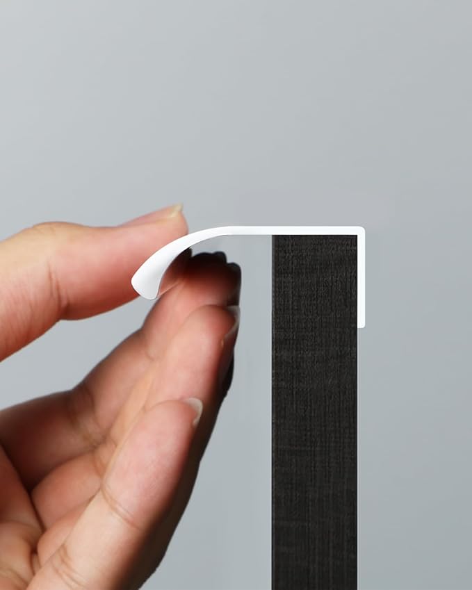 5 Pack 6 inch self Adhesive Cabinet Handles Warm White Adhesive Cabinet pulls Drawer Edge pulls Stick on Handles for Cabinet Finger pulls for Concealed Drawer Handles Flat