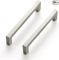 Ravinte 20 Pack Solid 4 Inch Center to Center Slim Square Bar Drawer Handles - Cabinet Hardware Brushed Nickel Pulls for Kitchen and Drawers