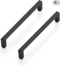 Ravinte 30 Pack Matte Black Cabinet Pulls, 5 Inch (128mm) Hole Center Slim Kitchen Handles, Square Drawer Pulls for Cabinets & Cupboards, Hardware