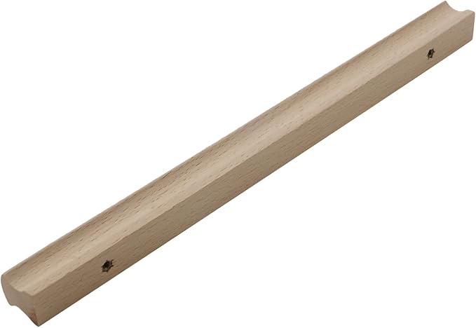 2Pcs Unfinished Beech Wood Solid Furniture Pulls,Unpainted Paintable Wooden Cupboard Closet Drawer Handle Pull,Length 11.81",Hole Dis.8.82"
