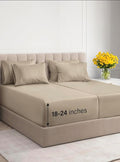 Extra Deep Split King Sheet Set - 7 Piece Breathable & Cooling Sheets - Hotel Luxury Bed Sheets Set - Easy & Secure Fit - Soft, Wrinkle Free & Comfy Sheets Set - Cream Sheet Set w/Extra Deep Pockets