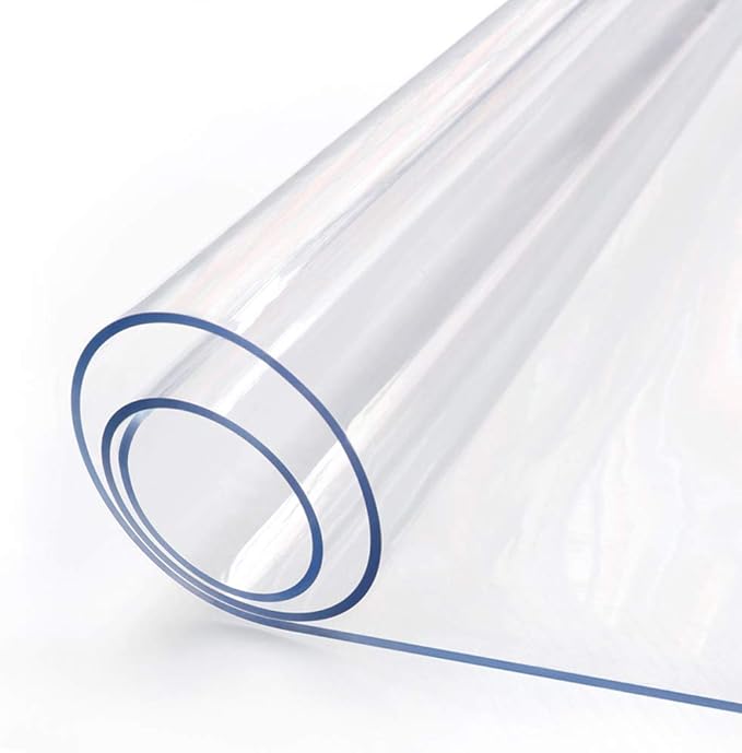 28 x 28 Inch 2PCS Square Clear Plastic Dining Table Protector Tablecloth Desk Pad Mat Wooden Furniture Coffee Glass Bedside Side End Table Cloth Top Protection Countertop Cover Waterproof PVC Vinyl