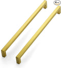 JOY DECOR 4 Pack Cabinet Handles, Gold Cabinet Pulls, 11-1/3 Inch Kitchen Closet Handles Square Drawer Pulls Stainless Steel Drawer Hardware, 288mm Hole Centers