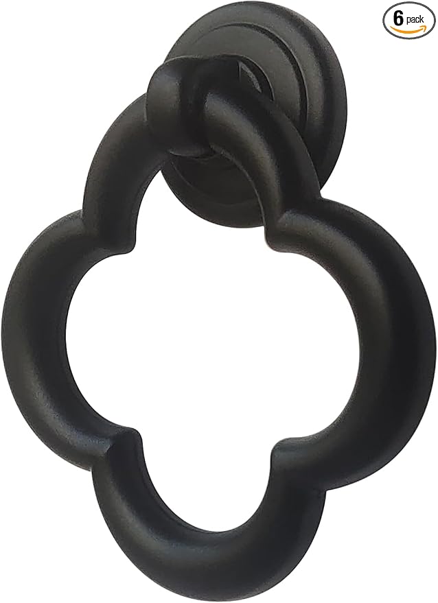 Cupboard Knobs Cabinet Knobs Drawer knobs, Zinc Alloy Black Knobs for Dresser, Cupboard Knobs for Kitchen, Bathroom (6 Pack)