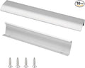 JOOJA 10 Pack Modern Style Finger Edge Pull Furniture DrawerHandles Hidden Cabinet Kitchen Drawer Handles Knobs, Silver 80mm