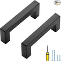 Ravinte 50 Pack Black Cabinet Pulls 3 Inch Square Kitchen Cabinet Handles Matte Black Kitchen Hardware for Drawer Pulls Drawer Handles Come with Screwdriver