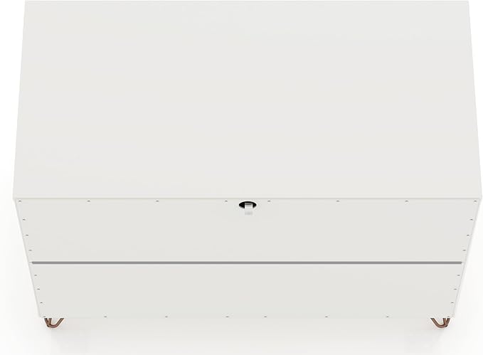 Manhattan Comfort Rockefeller 3 Drawer Dresser for Bedroom Storage, Nursery, Closet, Living Room, Entryway, TV Stand for Screens up to 32 Inches, Anti-Tip Kit Included, Set of 1, White