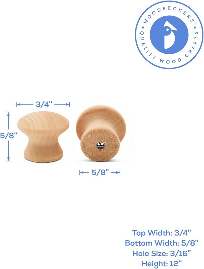 Woodpeckers 3/4 End Grain Knob Pack of 100