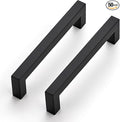 JOY DECOR 50 Pack Cabinet Handles, Black Cabinet Pulls, 5 Inch Kitchen Closet Handles Square Drawer Pulls Stainless Steel Drawer Hardware, 128mm Hole Centers
