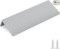 goldenwarm 15 Pack Brushed Nickel Finger Edge Pulls Drawer Finger Pulls Kitchen Hardware Handles Bedroom Dresser Drawers, 3-3/4in Hole Centers