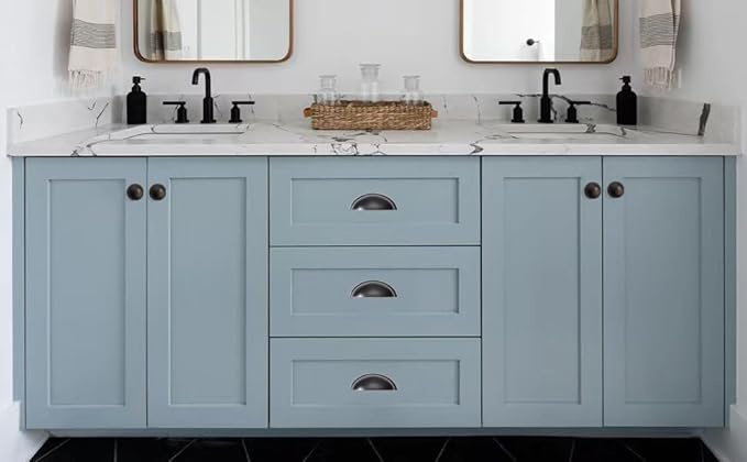 khtumeware 10 Pack 5" Drawer Pulls Oil Rubbed Bronze Cabinet Cup Pulls Kitchen Hardware Cabinet Handles Drawer Handles Knobs 5 inch Hole Center