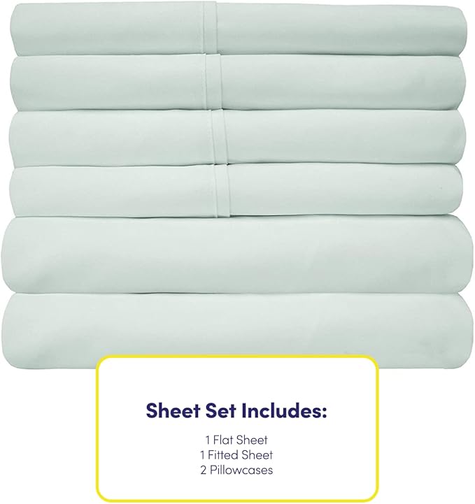 Twin Size Bed Sheets - 4 Piece 1500 Supreme Collection Fine Brushed Microfiber Deep Pocket Twin Sheet Set Bedding - 1 EXTRA PILLOW CASES, GREAT VALUE, Twin, Mint