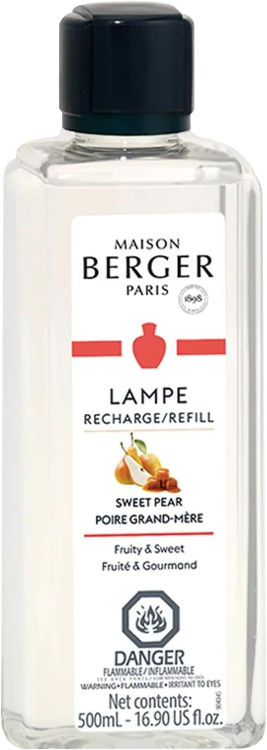 Sweet Pear | Lampe Berger Fragrance Refill by Maison Berger | for Home Fragrance Oil Diffuser | Purifying and perfuming Your Home | 16.9 Fluid Ounces - 500 milliliters | Made in France