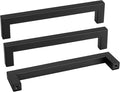 goldenwarm 200 Pack 7-1/2 Inch Black Cabinet Handles Matte Black Drawer Pulls Stainless Steel Cabinets Hardware Square Bar Modern for Kitchen Bathroom Cupboard