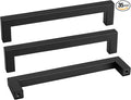 goldenwarm 35 Pack 7-1/2 Inch Black Cabinet Handles Matte Black Drawer Pulls Stainless Steel Cabinets Hardware Square Bar Modern for Kitchen Bathroom Cupboard