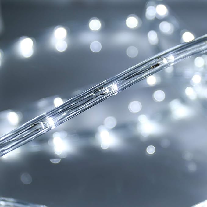 100ft LED Rope Lights, 720Led White Rope Lights for Outside, Connectable Rope Light, Indoor Outdoor Rope Lights Waterproof for Party, Wedding, Background, Trees, Pool, Eaves Decorations