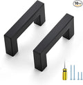 Ravinte 10 Pack Square Cabinet Pulls 2-1/2 Inch Black Kitchen Cabinet Handles Matte Black Kitchen Hardware for Cabinet Black Drawer Pulls Drawer Handles Come with Screwdriver