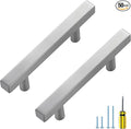 Ravinte 50 Pack Cabinet Handles 3 Inch Brushed Nickel Cabinet Pulls Square Hardware for Kitchen - 5 Inch Total Length