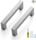 Ravinte 10 Pack Brushed Nickel Kitchen Cabinet Handles 3-1/2 Inch Cabinet Pulls Square Kitchen Hardware for Cabinet Drawer Pulls Drawer Handles Come with Screwdriver