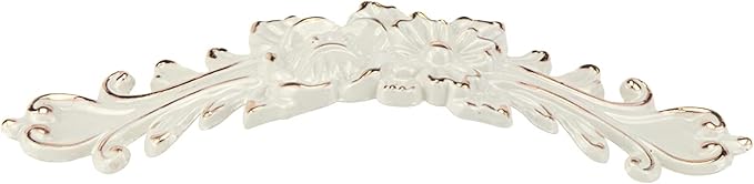 6Pcs 5" Hole to Hole Euro Rose Decorative Cabinet Pull Handles Ivory Vintage Kitchen Zinc Alloy Flower Drawer Dresser Vanity Nightstand Cupboard Wardrobe Pull Handles