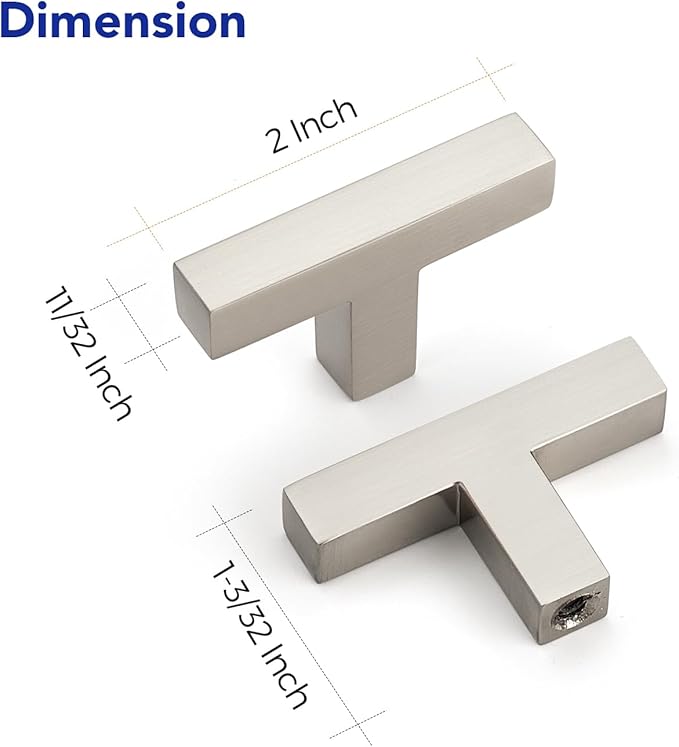 Ravinte 15 Pack Solid Single Hole Slim Square Bar Dresser Drawer Handles Kitchen Cabinet Handles Brushed Nickel Drawer Pulls Kitchen Cabinet Hardware Pulls