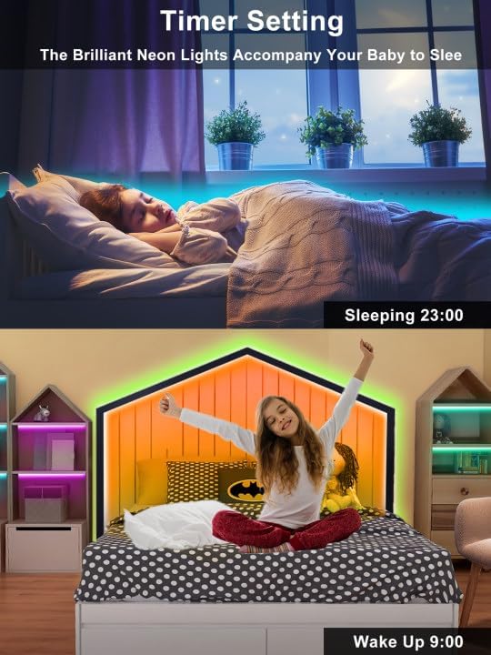 132ft RGB LED Neon Rope Lights with App, Remote Control, IP65 Waterproof Neon Light Strip Outdoor Indoor, DIY Design Flexible Led Strip Lights for Bedroom Essentials, Gaming Accessories
