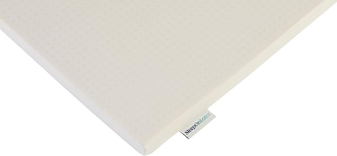 Pure Green Natural Latex Mattress Topper w/Jersey Cover - Soft - 2 Inch - Queen Size (GOTS Certified Organic)