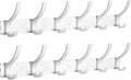 Coat Rack Wall Mount, Coat Hook Wall Mount, Wall Hooks for Hanging, Hat Rack for Walls, Coats Hanger with 12 Hook, Towel Hooks for Bathrooms (2 Pack, Silver)