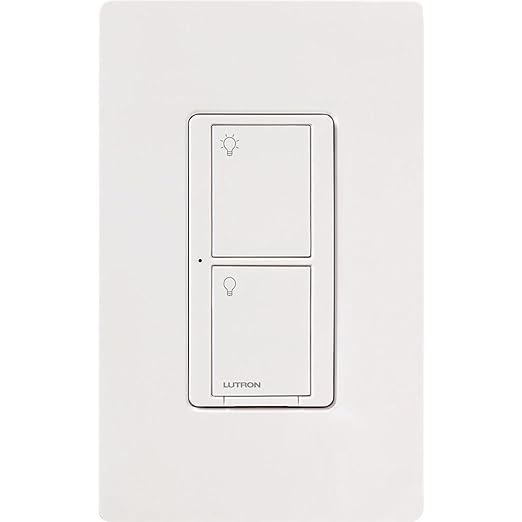 Lutron Caseta Original Smart Light Switch (Lutron Smart Hub Required), for Home, LED Lights, and Fans, 6 Amp, Single-Pole/3-Way, Neutral Required, PD-6ANS-WH-6-Pack, White, 6 Pack