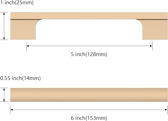 Asidrama 10 Pack 5 Inch(128mm) Champagne Gold Cabinet pulls Kitchen Cabinet Handles, Cabinet Pulls Kitchen Cabinet Hardware for Cupboard Drawer Pulls