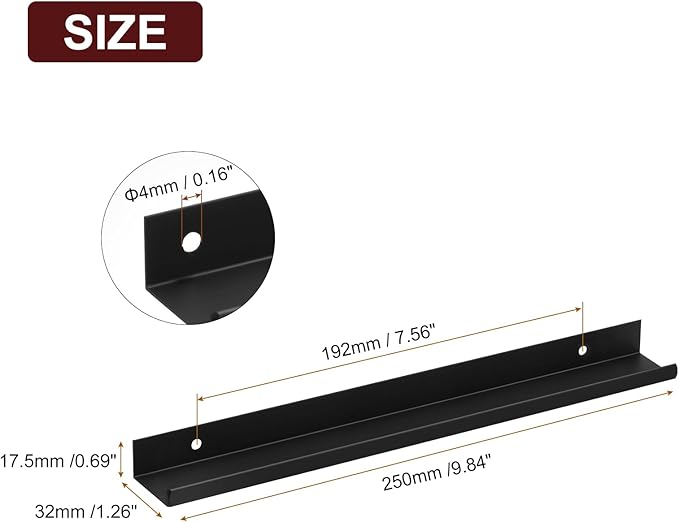uxcell Cabinet Finger Edge Pull, 3pcs 250mm / 9.84" Aluminum Alloy Back Mount Hidden Cabinet Pulls Concealed Handle for Home Kitchen Drawer Cabinet, Black