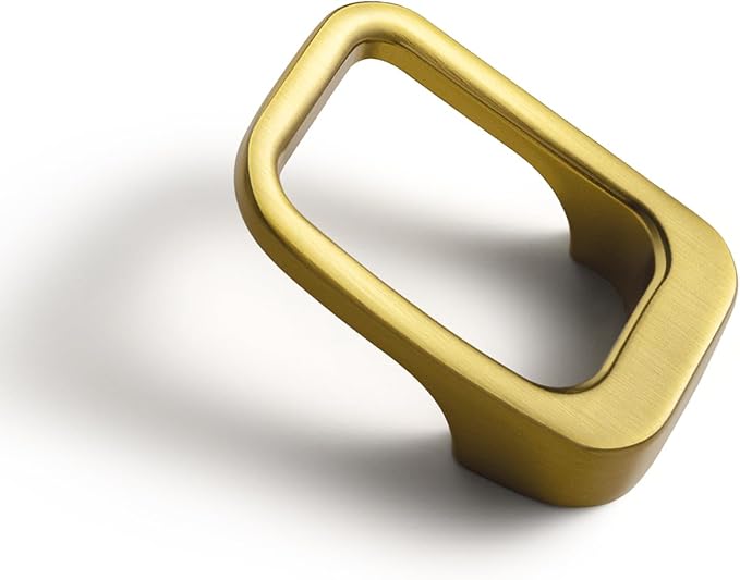 Goo-Ki Brushed Gold Cabinet pulls with 0.6''(16mm) Hole Center,Modern Zinc Alloy Finger Pulls for Drawer,Wardrobe,Cupboard,6 Pack