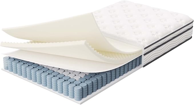 Modway Jenna 8” Innerspring and Memory Foam Twin Mattress With Individually Encased Coils, White