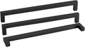 goldenwarm 1 Pack 18 Inch Black Cabinet Handles Matte Black Drawer Pulls Stainless Steel Cabinets Hardware Square Bar Modern for Kitchen Bathroom Cupboard