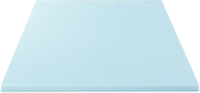 Best Price Mattress 2-inch Ventilated Gel Memory Foam Topper - Full, Dorm Essentials, Blue