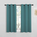 NICETOWN Bedroom Curtain Panels Blackout Draperies, Thermal Insulated Solid Grommet Blackout Curtains/Drapes (Sea Teal, 1 Pair, 34 by 45-inch)