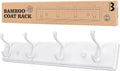 Wooden Coat Rack, Wall-Mounted Organizer for Closet, Entryway, Hallway, Foyer, Bedroom, Heavy Duty Double Hooks for Hanging Towels, Bags, Hats, Jackets, Key (White, 4 Hooks)