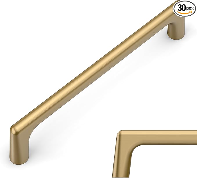 Amerdeco 30 Pack Champagne Bronze Cabinet Pulls 5 Inch(128MM) Hole Centers Kitchen Cabinet Handles Hardware Kitchen Handles for Cabinets Cupboard Handles Drawer Pulls ZH0041