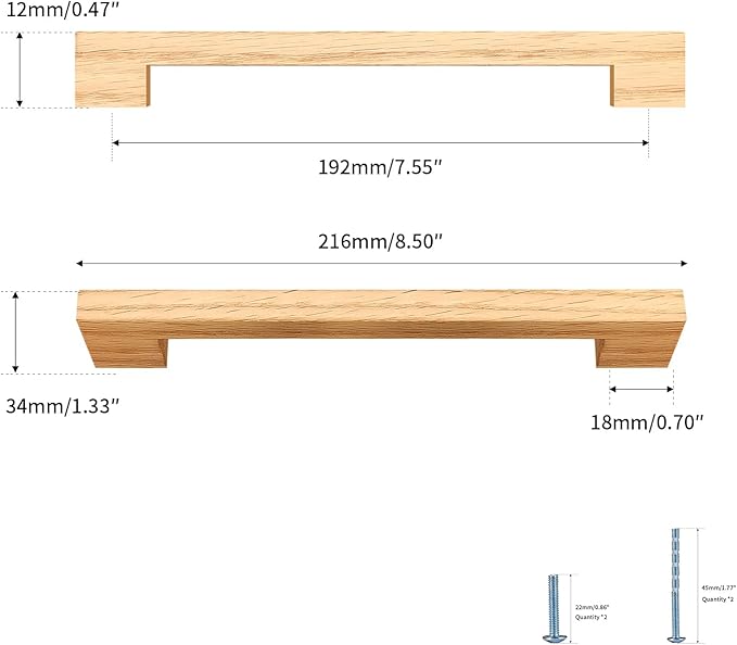 Burlywood Square 7-1/2in 6 pcs Wooden Drawer Pulls Handle pulls for cabinets Kitchen Cabinet Drawer pulls Cabinet Door Pull